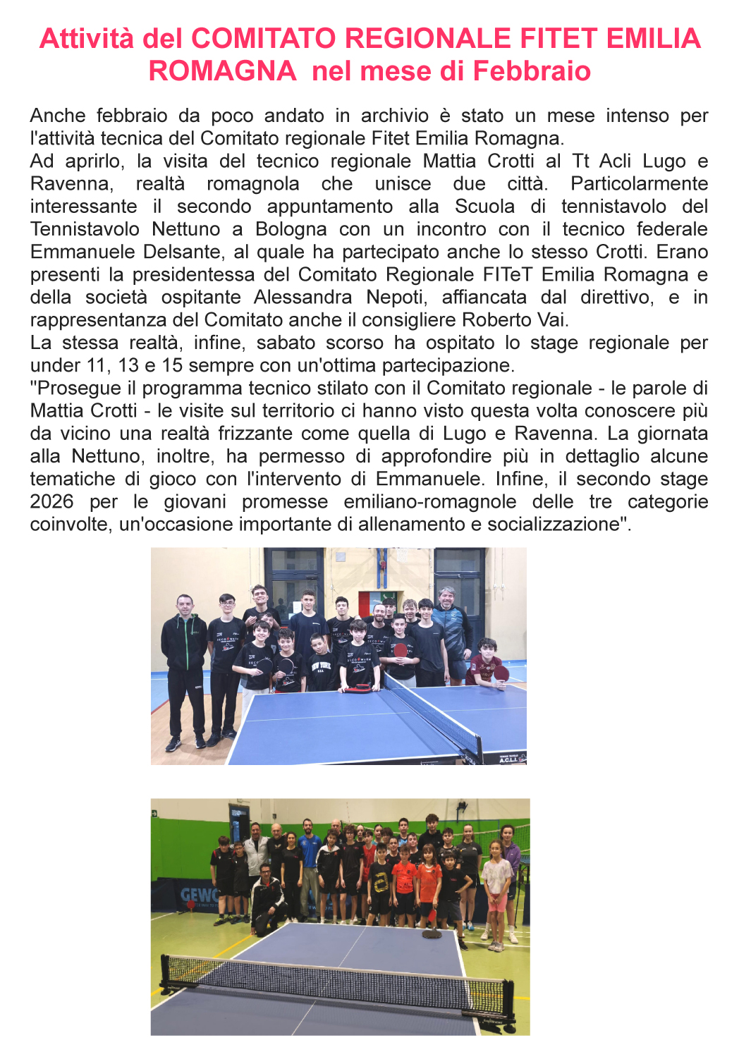 ATTIVITA CR FEBBRAIO